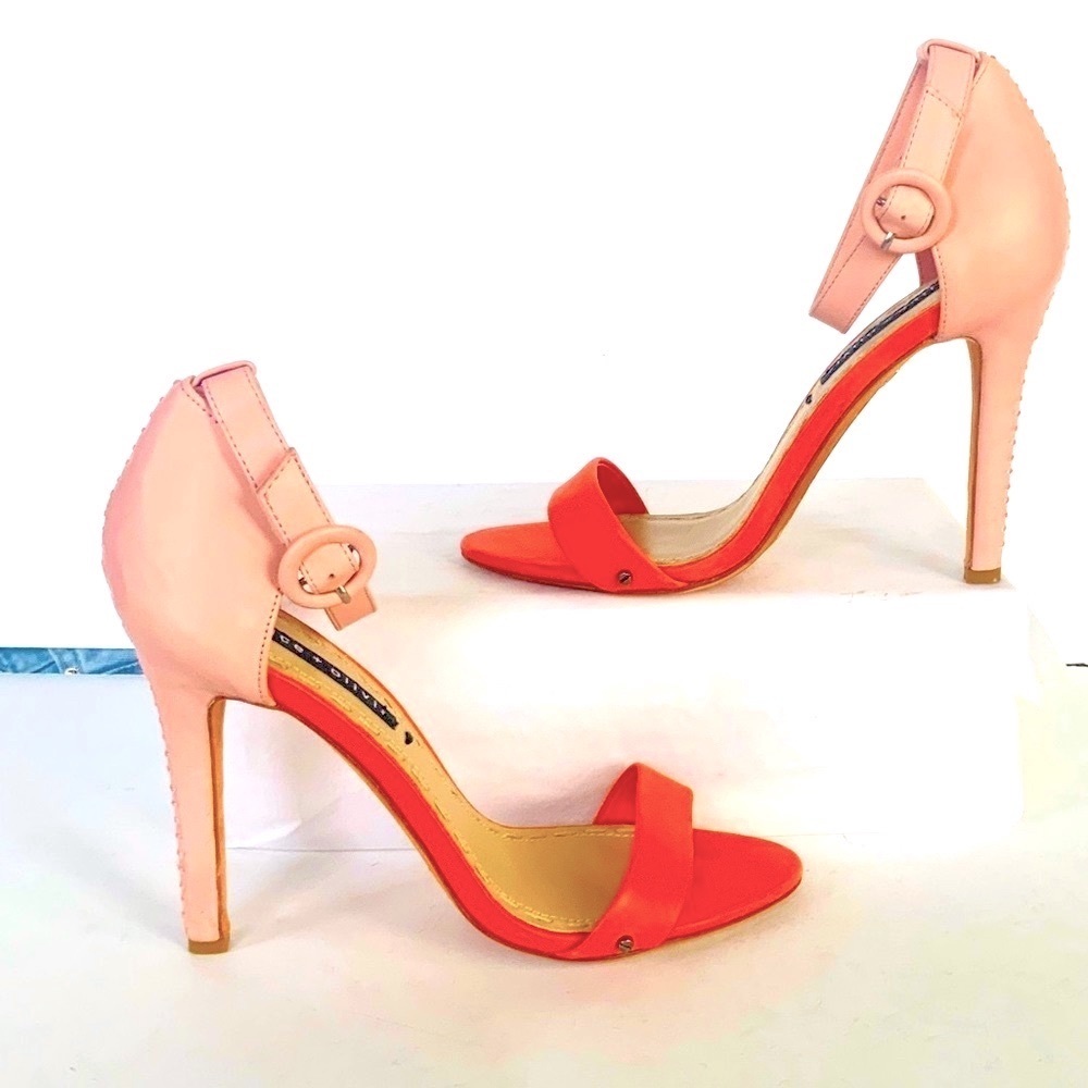Alice + Olivia orange and pink heeled sandals 38